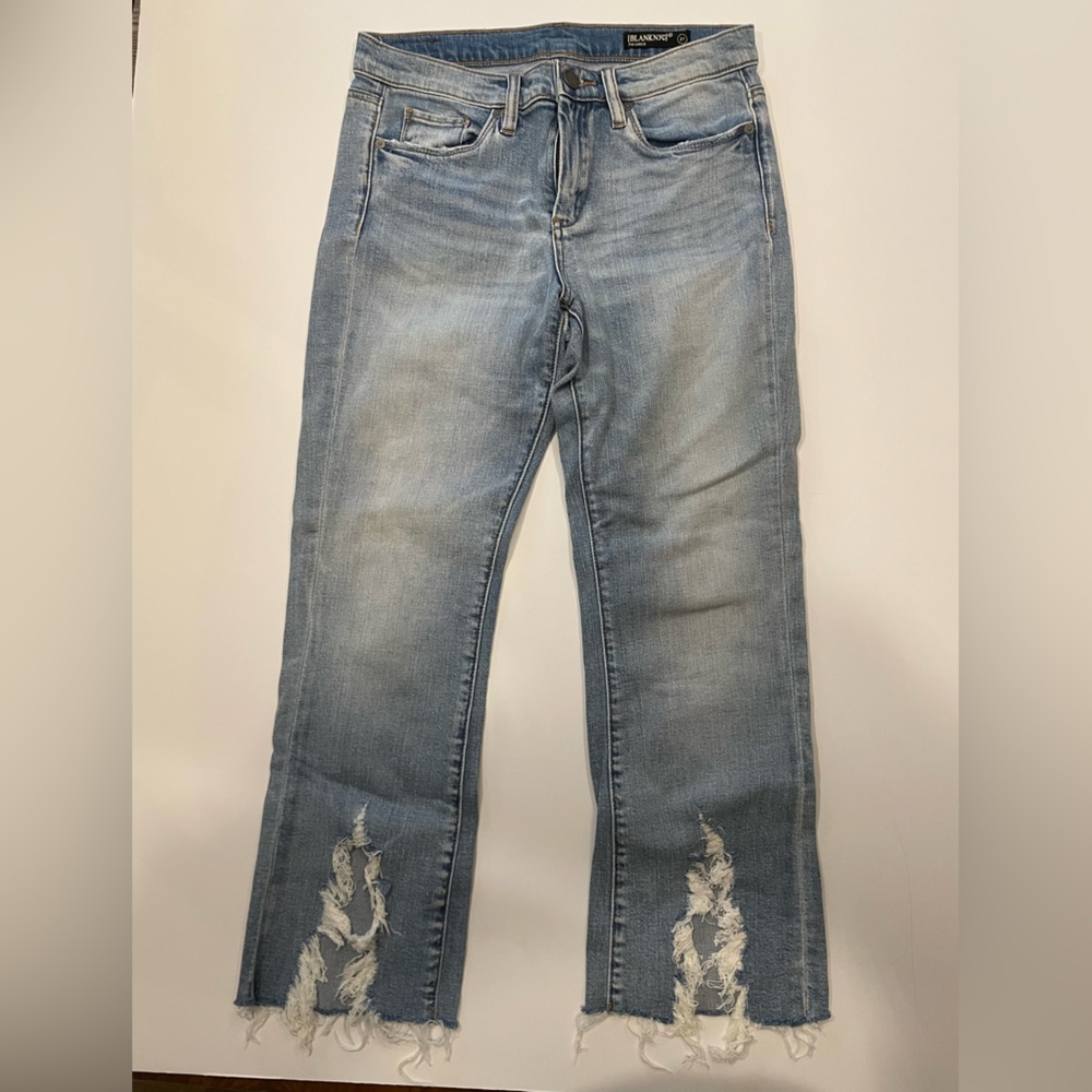 Blank NYC, Size 27, ragged split front jeans